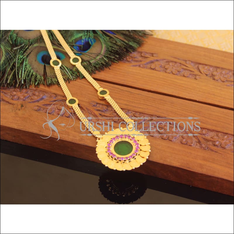 Kerala style Gold plated Temple Coin Palakka Necklace M2276 - Set