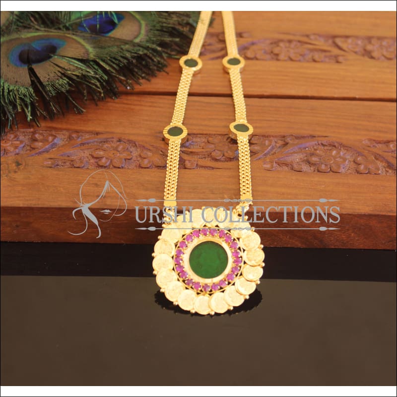 Kerala style Gold plated Temple Coin Palakka Necklace M2276 - Set