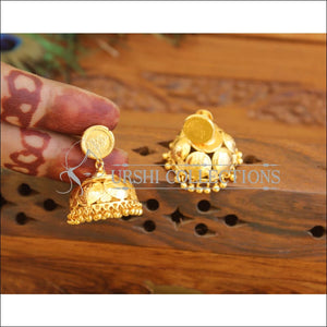 Kerala Style Gold Plated Temple Earrings M2564 - Earrings