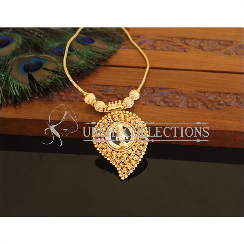 Kerala style Gold plated Temple Krishna Palakka Necklace M2235 - Set