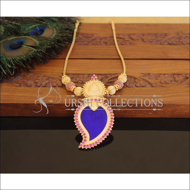 Kerala Style Gold Plated Temple Mango Palakka Necklace M2306 - Set