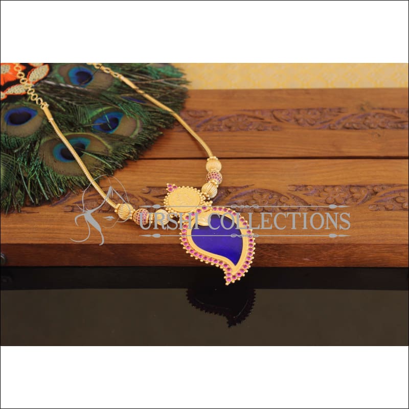 Kerala Style Gold Plated Temple Mango Palakka Necklace M2306 - Set