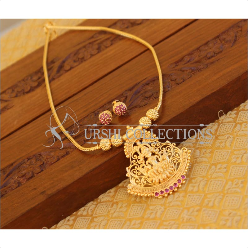 Kerala style gold plated temple necklace set M909 - Necklace Set