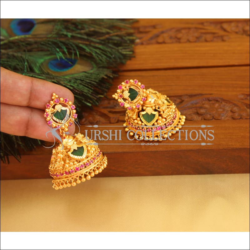 Kerala style Gold plated Temple Palakka earrings M2251