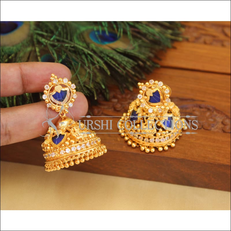 Kerala style Gold plated Temple Palakka earrings M2252