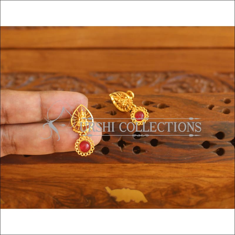Kerala style Gold plated Temple Palakka earrings M2345