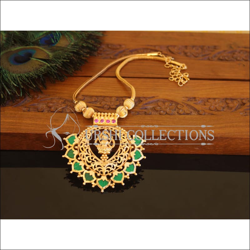Kerala Style Gold Plated Temple Palakka Necklace M2305 - Set