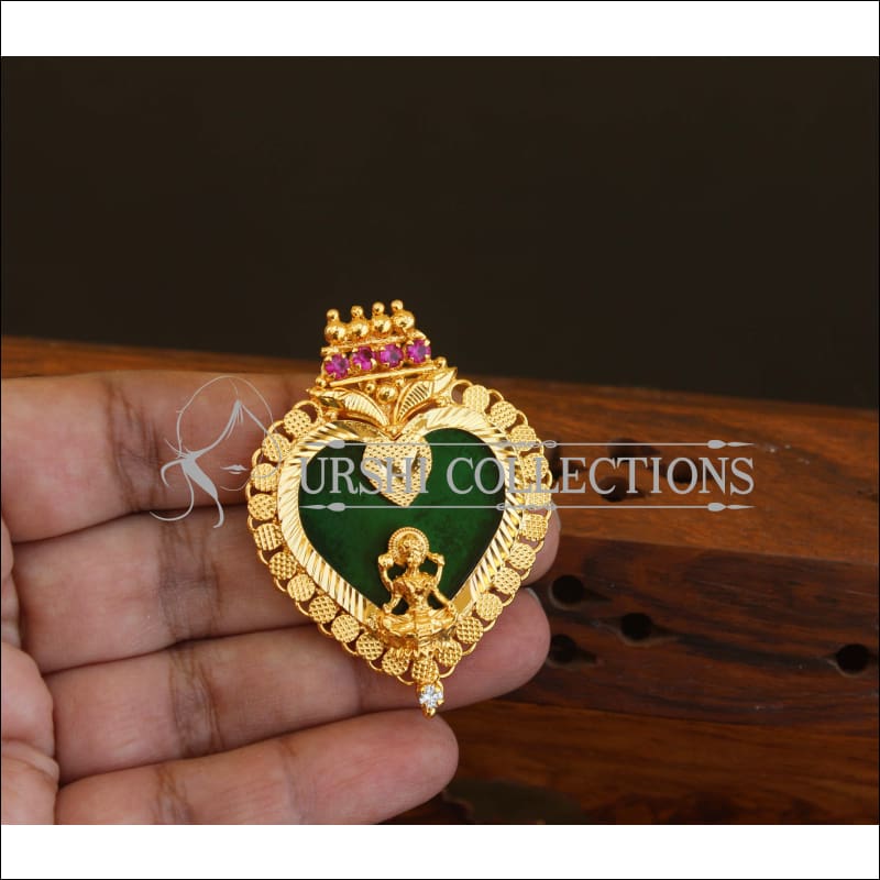 Kerala Style Gold Plated Temple Palakka Pendant M2626 - Pendant Set