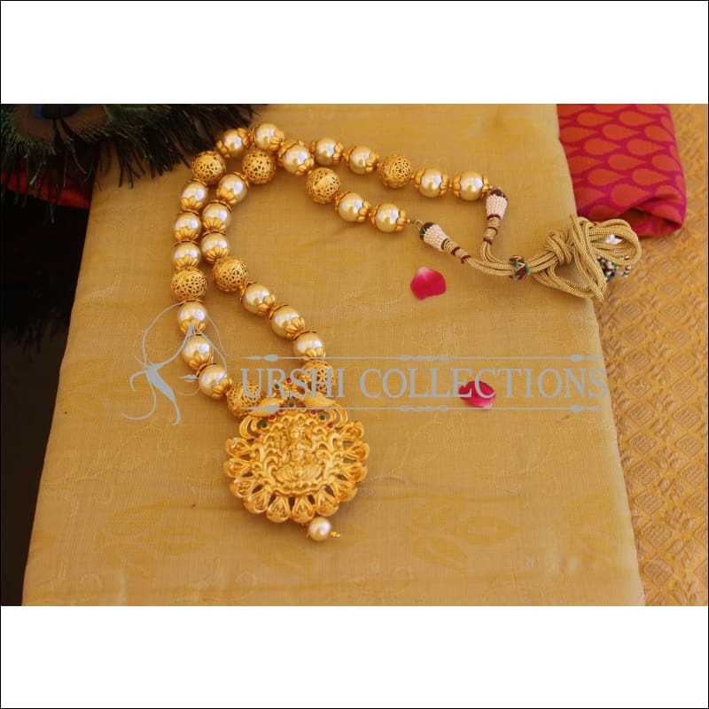 Kerala style Gold plated Temple pearl Necklace M2386 - Necklace Set