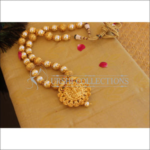 Kerala style Gold plated Temple pearl Necklace M2386 - Necklace Set