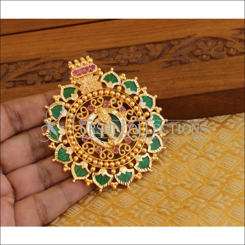 Kerala style gold plated Temple pendant M1095 - Pendant Set