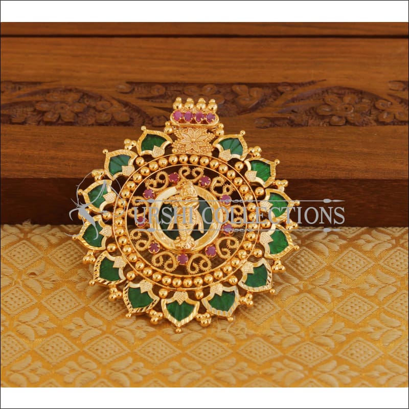 Kerala style gold plated Temple pendant M1095 - Pendant Set