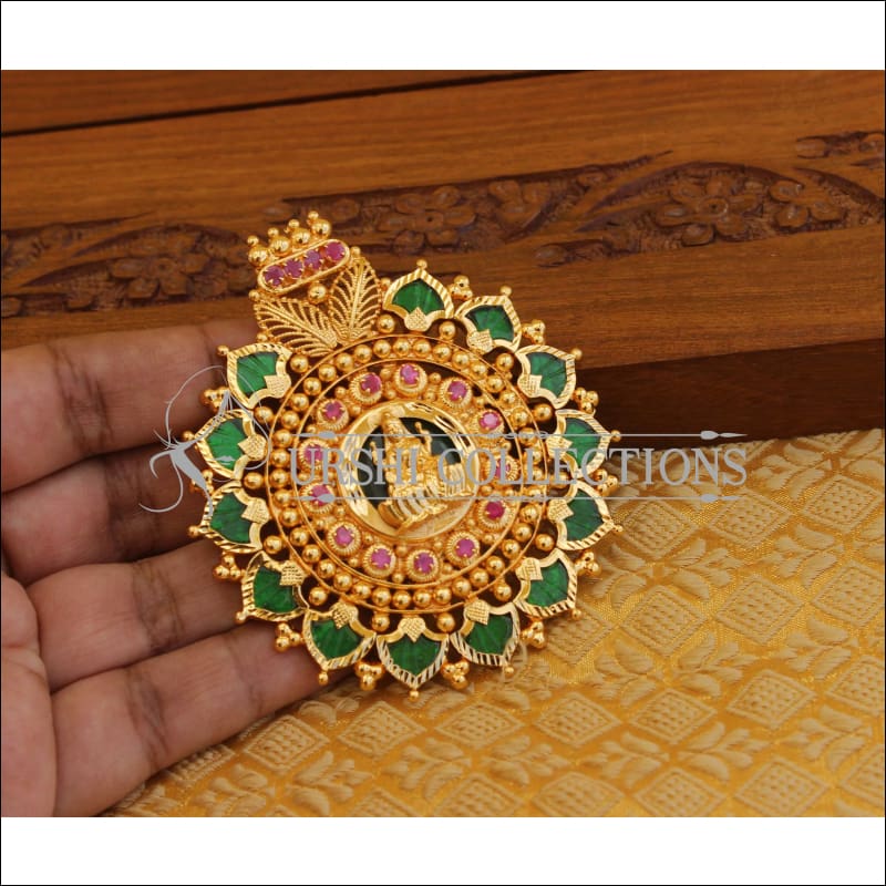 Kerala style gold plated Temple pendant M1099 - Pendant Set