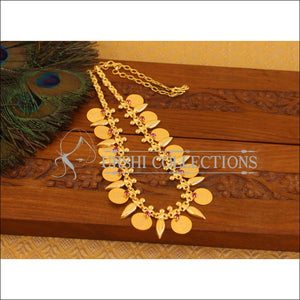 Kerala style gold plated Temple ruby stone necklace U-02 - Necklace Set