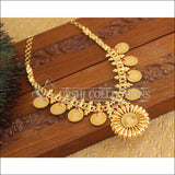 Kerala style gold plated Temple ruby stone necklace U-04 - Necklace Set