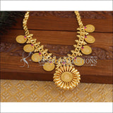 Kerala style gold plated Temple ruby stone necklace U-04 - Necklace Set