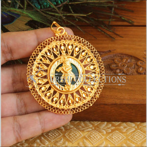 Kerala Style Gold Platted Krishna Palakka Pendant M1358 - Pendant Set