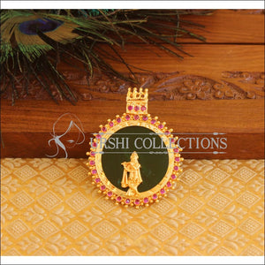 Kerala Style Gold Platted Krishna Palakka Pendant M1361 - Pendant Set