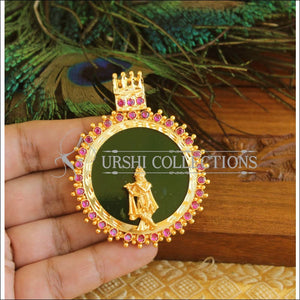 Kerala Style Gold Platted Krishna Palakka Pendant M1361 - Pendant Set