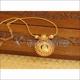 Kerala Style Gold Platted Palaka Lakshmi Necklace Set M1306 - Necklace Set