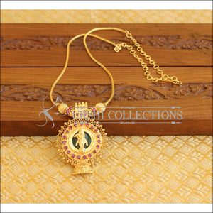 Kerala Style Gold Platted Palakka Krishna Necklace Set M1308 - Necklace Set