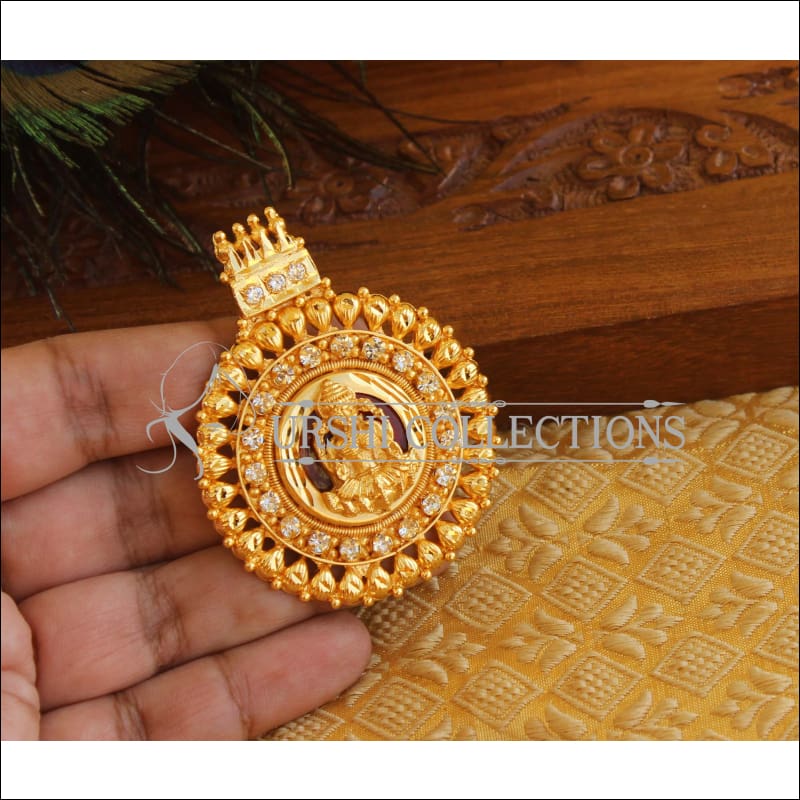 Kerala Style Gold Platted Palakka Lakshmi Pendant M1355 - Pendant Set