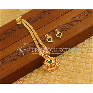 Kerala Style Gold Platted Palakka Necklace Set M1294 - Necklace Set