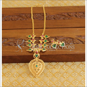Kerala Style Gold Platted Palakka Necklace Set M1295 - Necklace Set