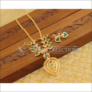 Kerala Style Gold Platted Palakka Necklace Set M1295 - Necklace Set