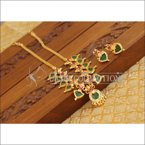 Kerala Style Gold Platted Palakka Necklace Set M1296 - Necklace Set