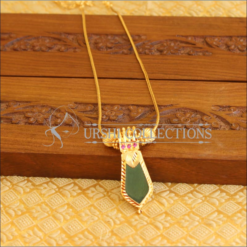 Kerala Style Gold Platted Palakka Necklace Set M1312 - Necklace Set