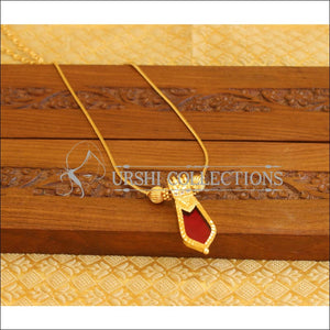 Kerala Style Gold Platted Palakka Necklace Set M1313 - Necklace Set