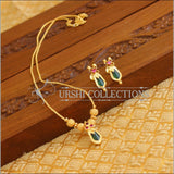 Kerala Style Gold Platted Palakka Necklace set M1369 - Necklace Set