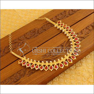 Kerala Style Gold Platted Palakka Necklace Set M1375 - Necklace Set
