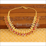 Kerala Style Gold Platted Palakka Necklace Set M1375 - Necklace Set