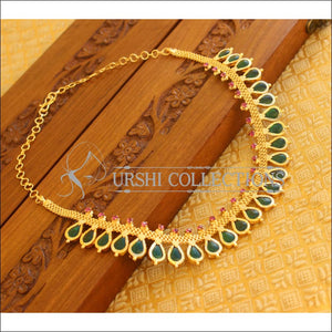Kerala Style Gold Platted Palakka Necklace Set M1376 - Necklace Set