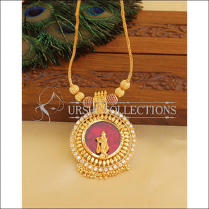Kerala style palakka krishna gold plated pendant set M959 - Necklace Set