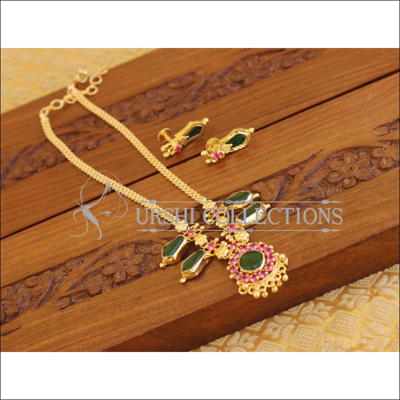 Kerala style palakka necklace M1242 - Necklace Set