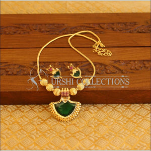 Kerala style palakka necklace with earrings M1227 - Necklace Set