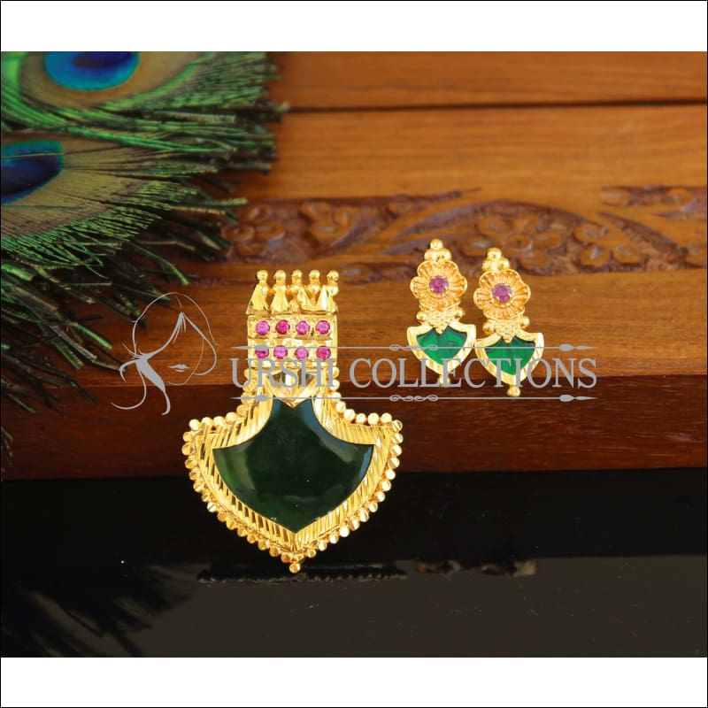 Kerala style palakka pendant M984 - Pendant Set