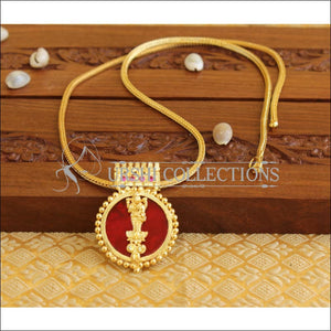 Kerala style Red palakka Temple pendant M1011 - Pendant Set