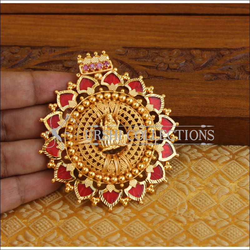 Kerala style Red temple pendant M1088 - Pendant Set