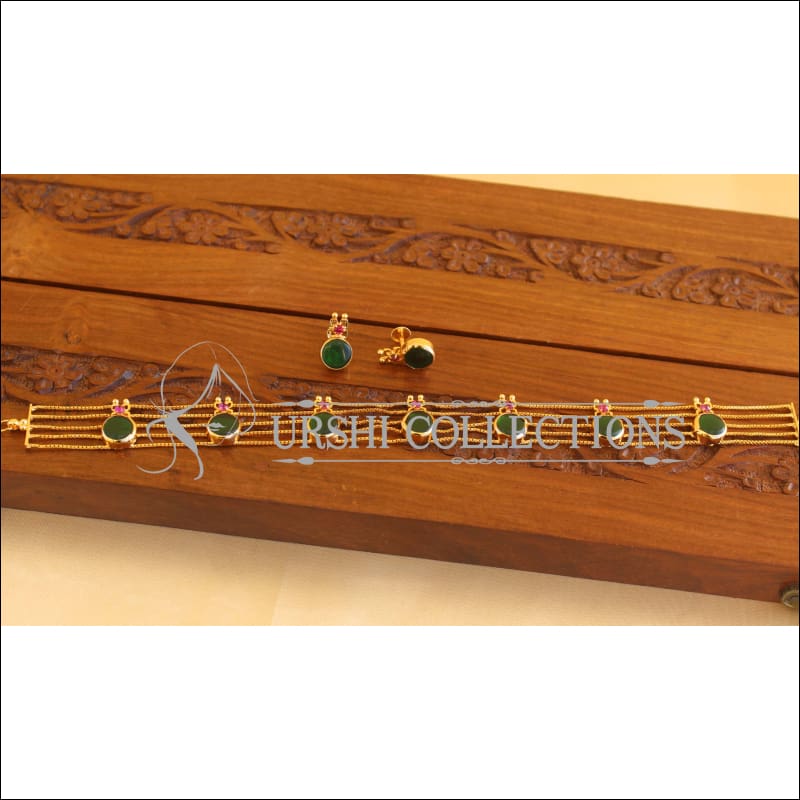 Kerala Tradition Gold Plated Palakka Necklace Set M1869 - Necklace Set