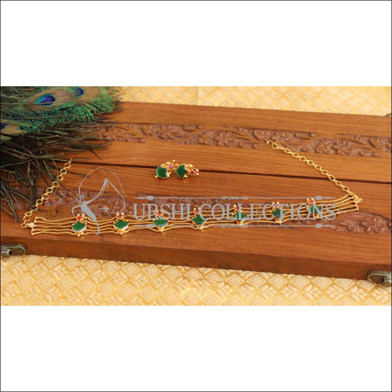 Kerala Tradition Gold Plated Palakka Necklace Set M1870 - Necklace Set