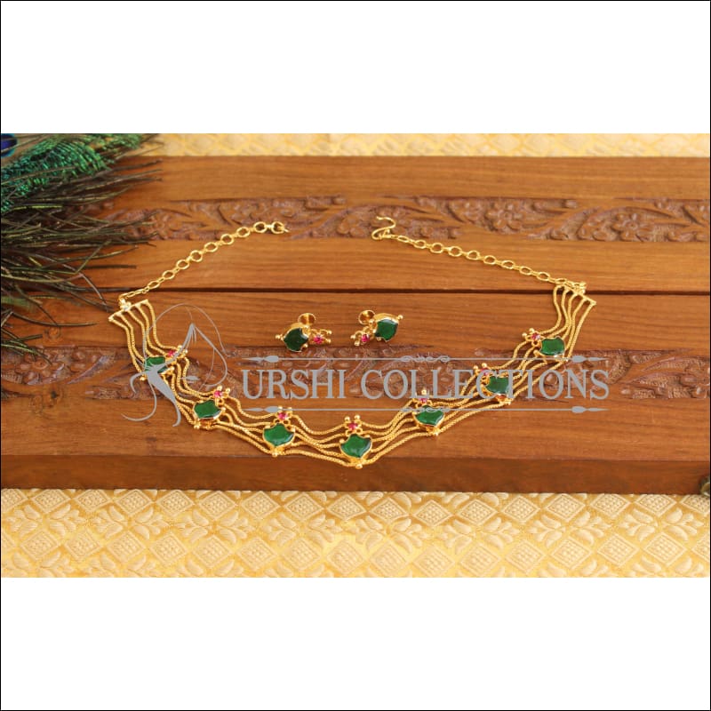 Kerala Tradition Gold Plated Palakka Necklace Set M1870 - Necklace Set