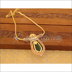 Kerala Traditional Gold Plated Peacock Palakka Necklace Set M2774 - Necklace Set