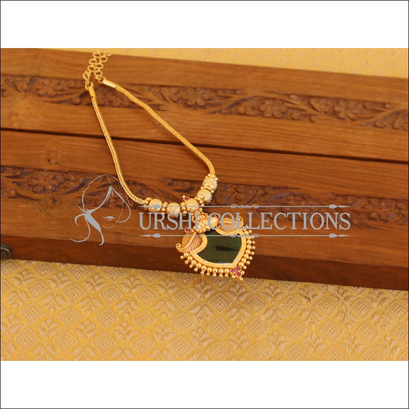 Kerala Traditional Gold Plated Temple Palakka Necklace Set M2778 - Necklace Set