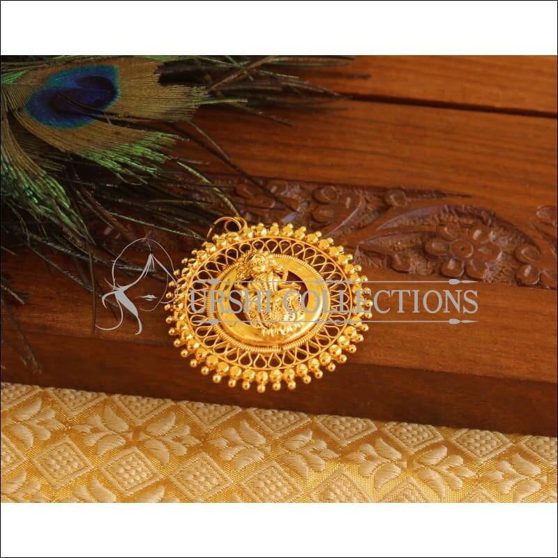 Kerala Traditional Gold Plated Temple Pendant M1675 - Pendant Set