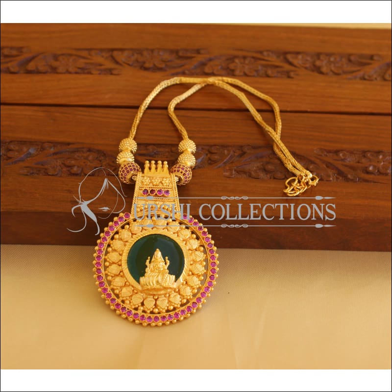 Kerala Traditional Lakshmi gold plated temple necklace M1844 - Necklace Set