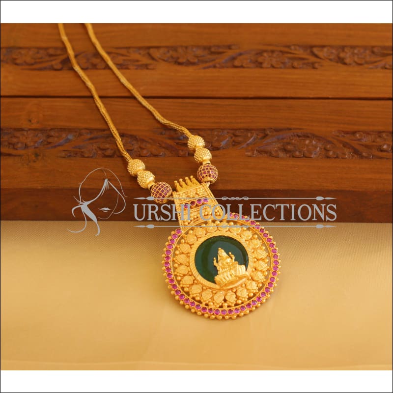 Kerala Traditional Lakshmi gold plated temple necklace M1844 - Necklace Set